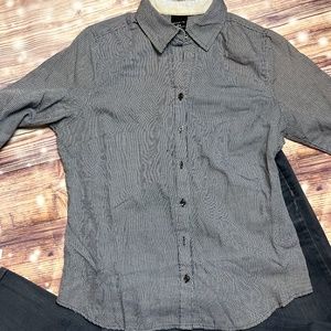 Black & White Checkered George Button Up Shirt Size S